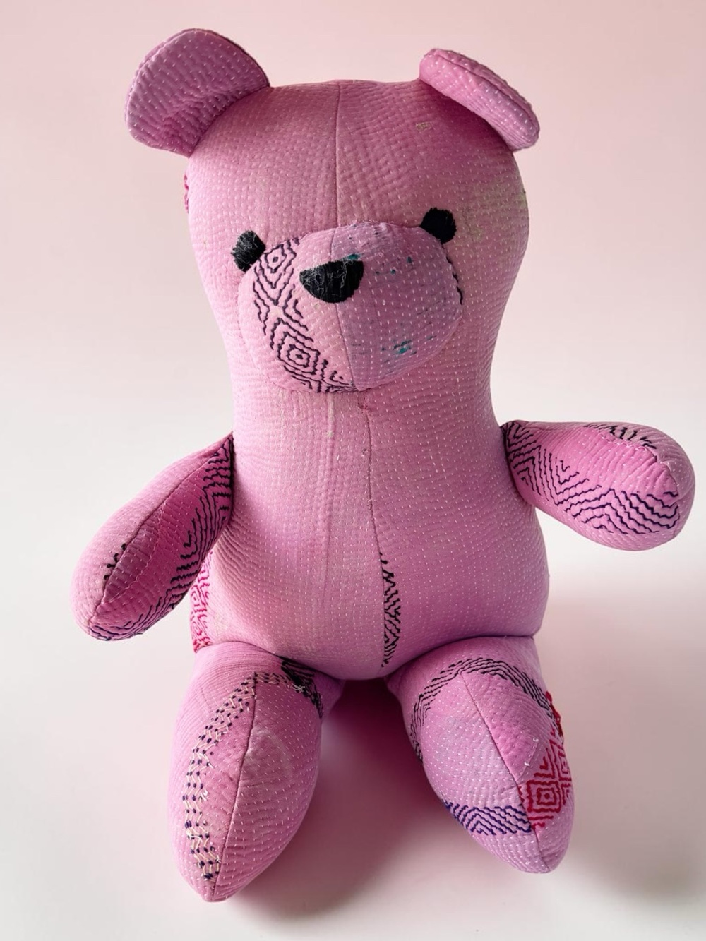 Free People Vintage Kantha Quilt Bear in Pink Purple | NWT